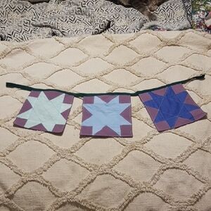 Mountain Valley Wall Hanging | Quilted Sawtooth Star (Lupine & Aster) Pastel Blu